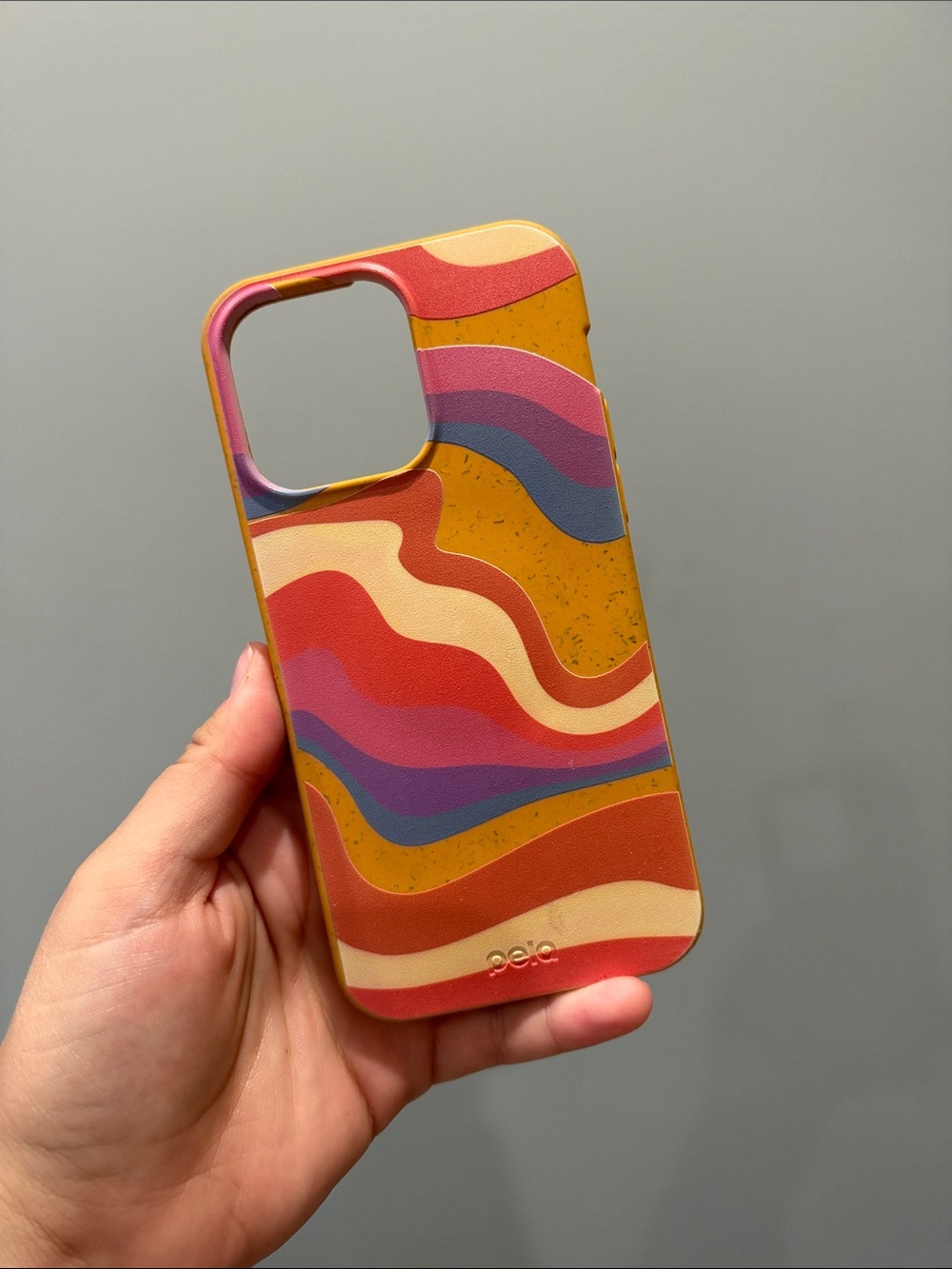Colorful Wave Pattern Phone Case in Mustard Pink Red Blue